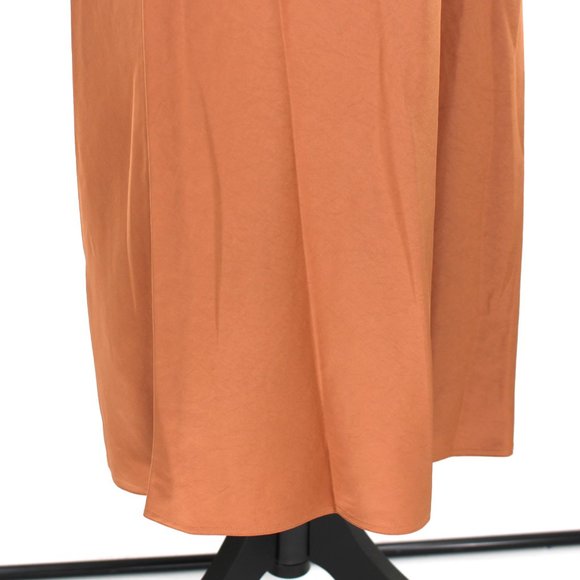 A.L.C. Sienna Halter Neck Strappy Slip Midi Dress 0 Rawhide Tan Satin XS NEW - Picture 4 of 9